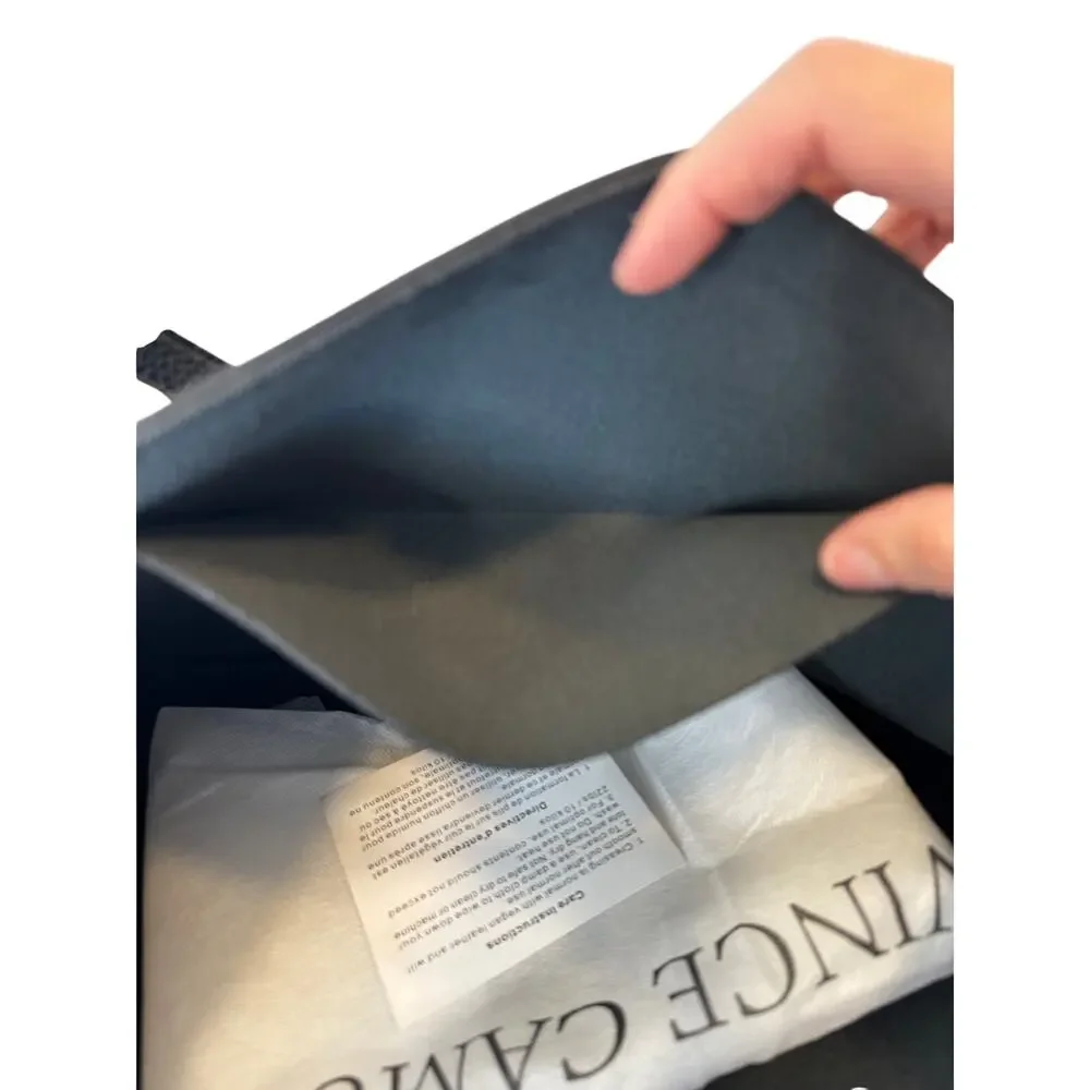 Vince Camuto Pebbled Leather Colorblock Tote Bag Black Gray